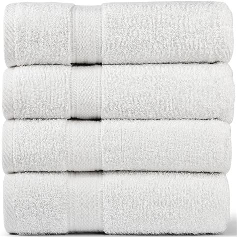 Homes Perception 4 Pack Bath Towels Set | Bath Towel Set Clearance 27" x 54" | 500 GSM, White ...