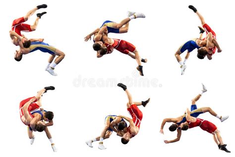 A Set of High Wrestling Throws, Tricks. Stock Image - Image of roman ...