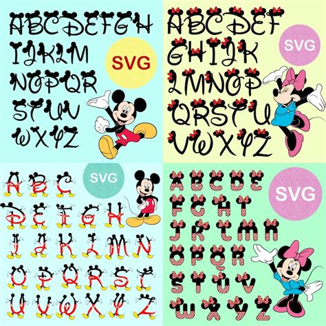 Mickey Minnie Font Svg Bundle Layered Items Alphabet - vrogue.co