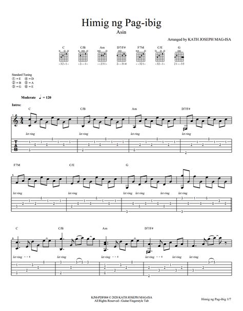 Himig ng Pag-ibig - Asin Guitar Fingerstyle ~ Guitar Fingerstyle Tabs ...