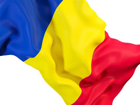 Waving flag closeup. Illustration of flag of Romania