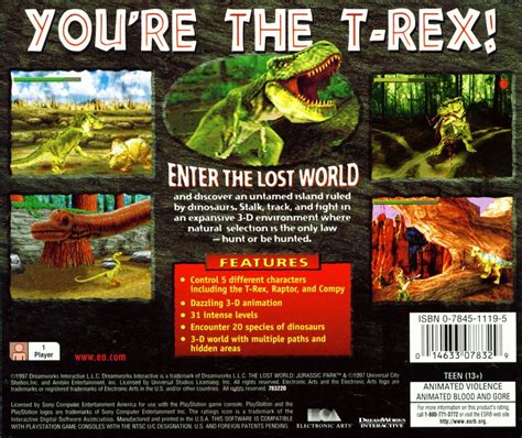 The Lost World: Jurassic Park (1997) box cover art - MobyGames