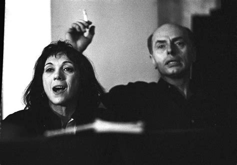 Judith Molina and Julian Beck directing a rehearsal of the Living Theater in Berlin during the ...