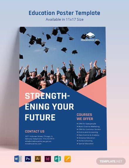 a blue and pink graduation flyer with graduates throwing their caps in ...