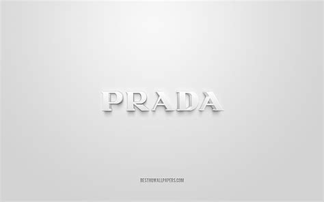 Prada logo, white background, Prada 3d logo, 3d art, Prada, brands logo, white 3d Prada logo, HD ...