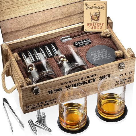 Buy Whiskey Stones Gift Set for Men | Whiskey Glass and Stone Set with ...