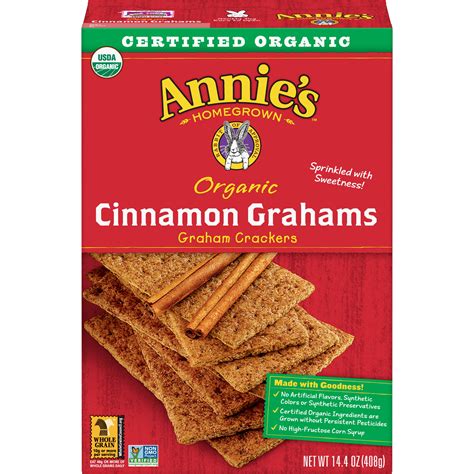 Annie's Organic Graham Crackers, Cinnamon, 14.4 oz. - Walmart.com