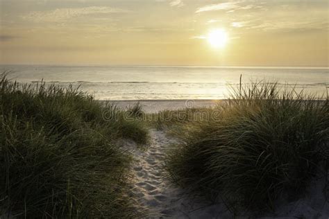 Beach Landscape at Sunset on Sylt Island Stock Image - Image of evening ...