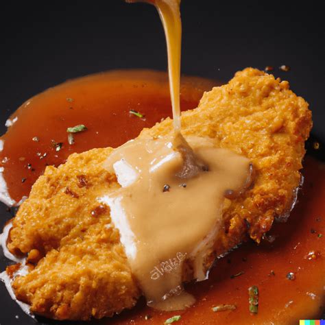 "delicious wiener schnitzel drenched in sauce, award-winning food ...