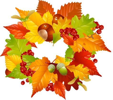 Fall leaves wreath | Clip Art Everyday for Cards, Scrapbooking, Picture, Stock etc Vintage ...