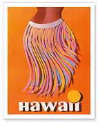 Fine Art Prints & Posters - Pan American Airways, Hawaii Hula Skirt - Fine Art Prints & Posters ...