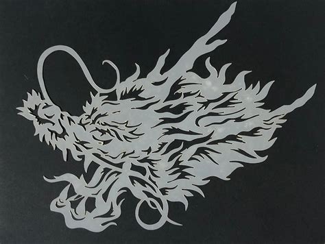 10 Mil Reusable Laser Cut Mylar Airbrush Stencil Dragon Head Design for ...