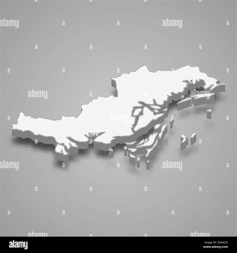 3d isometric map of Quang Ninh Province of Vietnam, vector illustration Stock Vector Image & Art ...