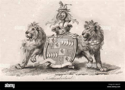 NORTHUMBERLAND: Coat of Arms. Heraldry, antique print 1790 Stock Photo - Alamy