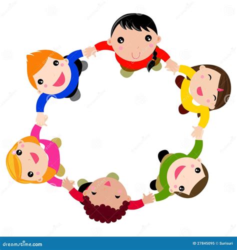 Happy Children Hand In Hand Stock Image - Image of generation ...