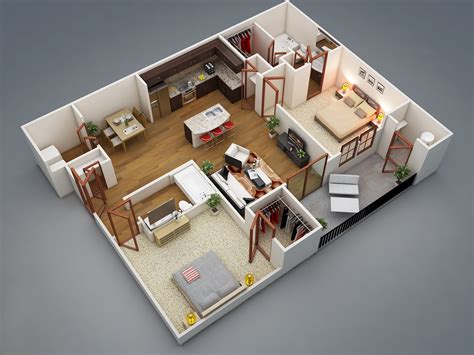 2 Bedroom Apartment House Plans