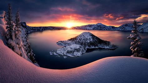 Crater Lake Winter Wallpapers - Wallpaper Cave