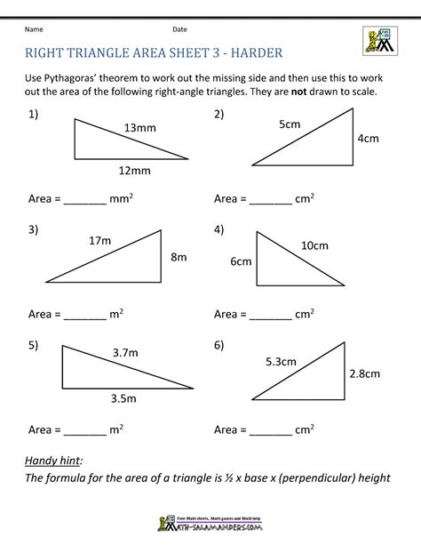 Area Of A Triangle Worksheet - Englishworksheet.my.id