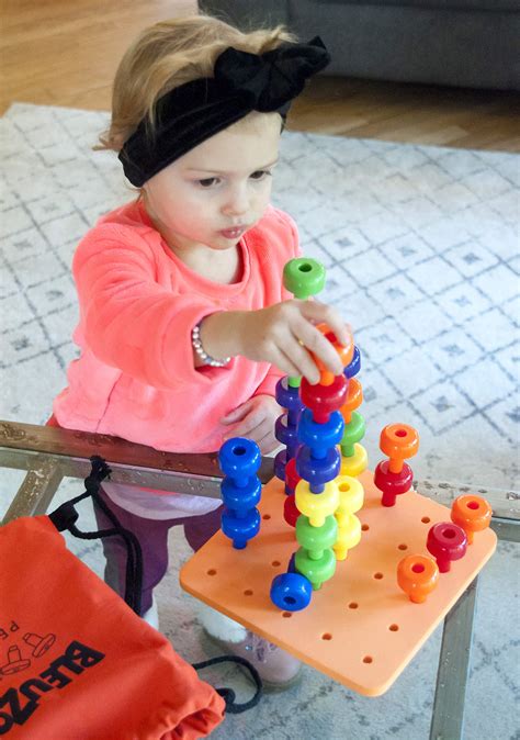 BleuZoo Peg Board Set - Montessori Stacking Toys For Toddlers | Fine Motor Skills, STEM, Autism ...