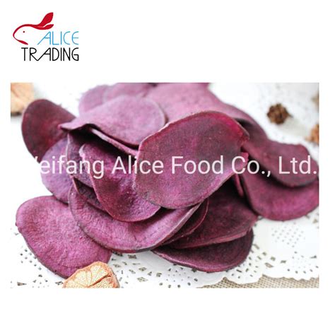 Healthy Popular Snack Vacuum Fried Purple Sweet Potato Chips - China Fried Vegetable Chips and ...