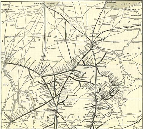 1954 L&N Railroad System Map