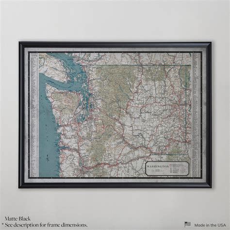 Washington Map Vintage Road Map of Washington State Road | Etsy