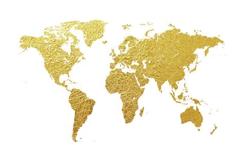 Gold Leaf World Map - Dorisa Josephina