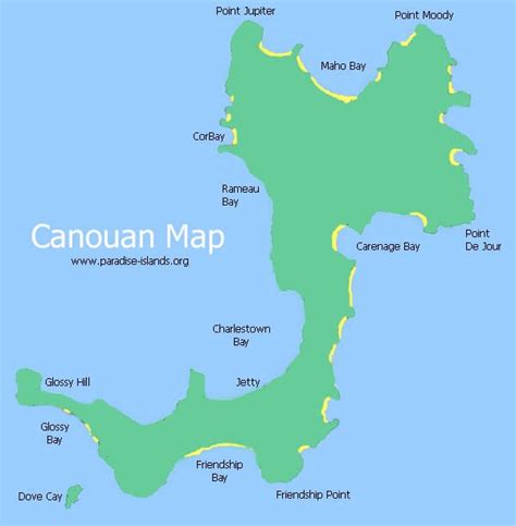 Map of Canouan Island | Canouan Map