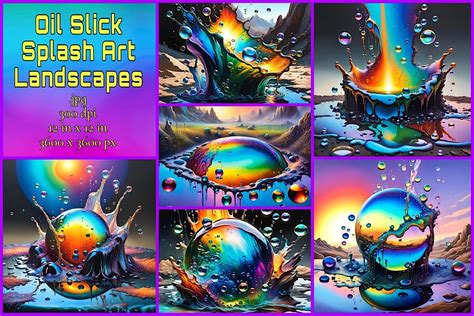 Oil Slick Splash Art Landscapes Graphic by Colette's Creative Visuals ...