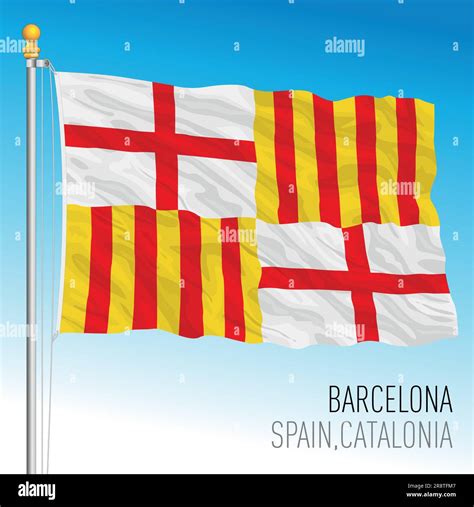 Barcelona city municipal flag, Catalonia, Spain, vector illustration Stock Vector Image & Art ...