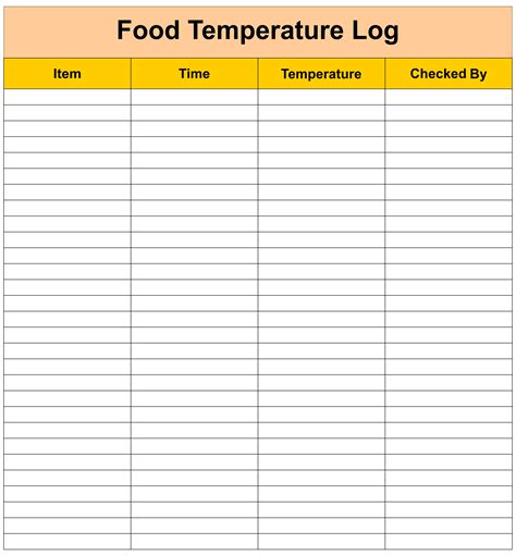 Free Printable Cooking Temperature Chart