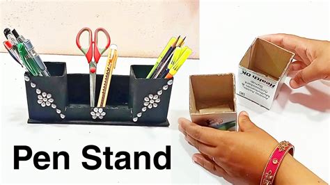 How to make pen stand with cardboard at home best DIY pen holder diy ...