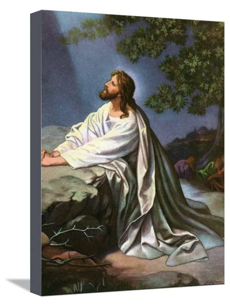 Christ in the Garden of Gethsemane by Heinrich Hofmann, 1930S Jesus Prayer Christian Art Bible ...