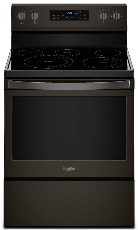 Whirlpool - 5.3 Cu. Ft. Self-Cleaning Freestanding Electric Convection Range - Black stainless ...