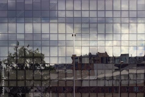 reflection in the glass building Stock Photo | Adobe Stock