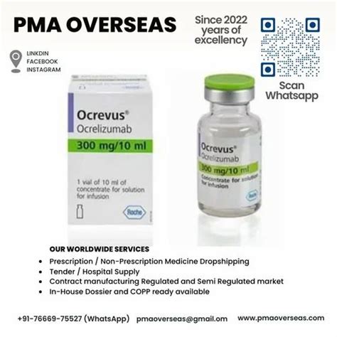 Ocrevus Ocrelizumab 300mg Injection at Rs 98000/box | Mominpura ...