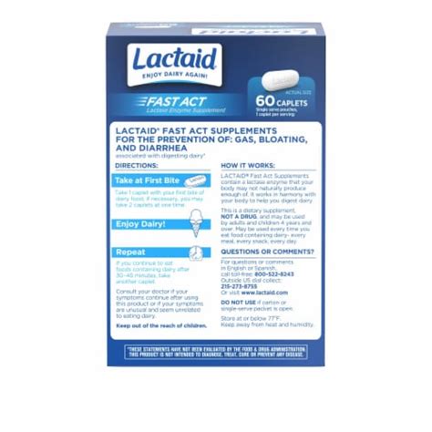 Lactaid Fast Act Caplets, 60 ct - Smith’s Food and Drug