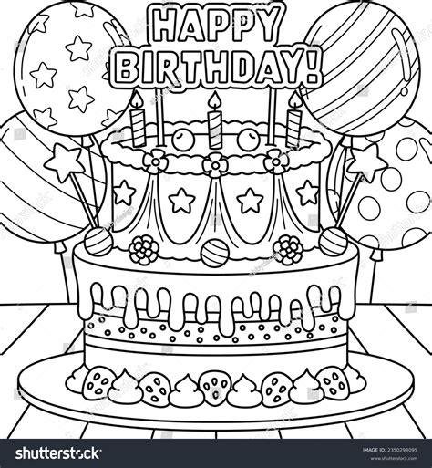 Happy Birthday Cake Coloring Pages