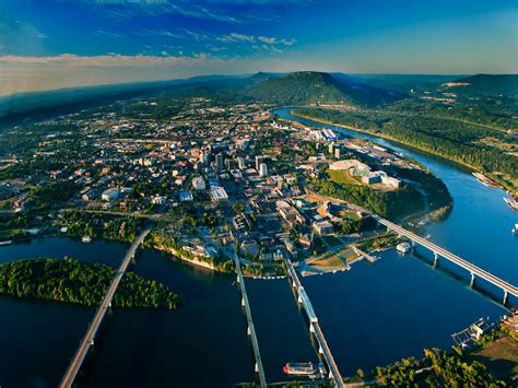 Chattanooga, TN - beautiful photo of the four bridges leading into ...