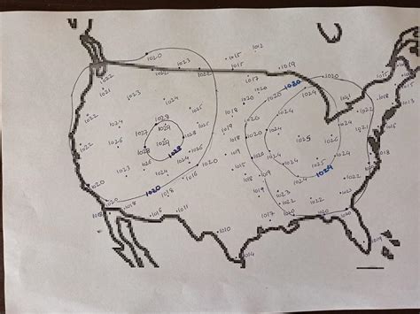 The map below shows air-pressure readings in millibars at va | Quizlet