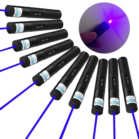 10PCS 301 Blue Laser Pointer Pen Focus 532NM Zoom Burning Visible ...