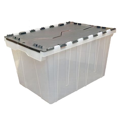 Style Selections 12-Gallon (48-Quart) Clear Tote with Hinged Lid at Lowes.com