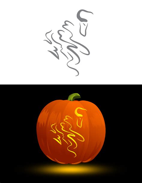 Printable Abstract Evil Spirit Pumpkin Stencil