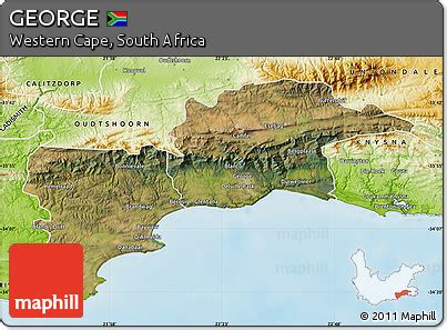 Free Satellite Map of GEORGE, physical outside