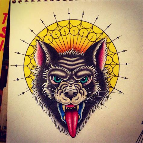 Wolf tattoo design. Colored pencils and marker. #tattoodesign #tattooflash #wolftattoo | Wolf ...