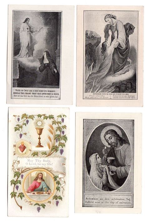 Antique Religious Prayer Cards Vintage Ephemera Lot of 4 Paper Ephemera, Vintage Ephemera, Red ...