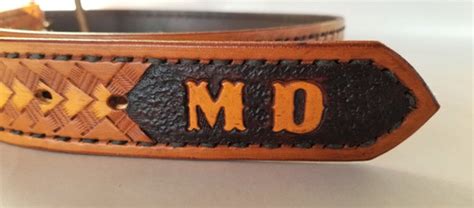 Western Personalized Leather Belt, with Name and Initials Engraved