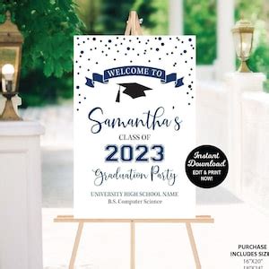 Graduation Party Welcome Sign Template, Editable Graduation Welcome ...