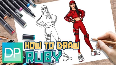 [DRAWPEDIA] HOW TO DRAW RUBY from FORTNITE - STEP BY STEP DRAWING TUTORIAL - YouTube