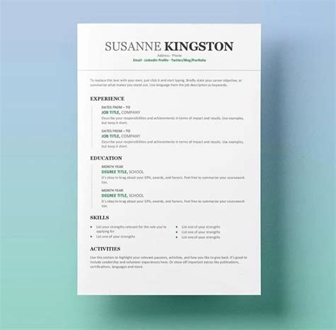 Modern Resume Template Word New 15 Resume Templates for Word Free to Do ...